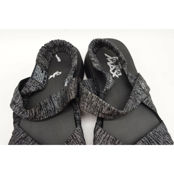 Skechers On The Go Goga Max Black Gray Stretch Strap Sandals Shoes Women's 10 - Picture 6 of 12